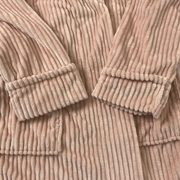 Amari Soft Corduroy Stripe Wrap Front Robe Unisex OS One Size Fits Most Pink - Picture 5 of 10